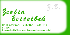 zsofia beitelbek business card